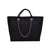 Women's Large Canvas Solid Color Streetwear Square Zipper Shoulder Bag Handbag Tote Bag