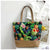 Women's Large Canvas Tropical Vacation Open Shoulder Bag