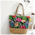 Women's Large Canvas Tropical Vacation Open Shoulder Bag