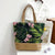 Women's Large Canvas Tropical Vacation Open Shoulder Bag