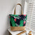 Women's Large Canvas Tropical Vacation Open Shoulder Bag