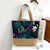 Women's Large Canvas Tropical Vacation Open Shoulder Bag