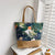 Women's Large Canvas Tropical Vacation Open Shoulder Bag