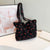 Women's Large Corduroy Strawberry Cute Square Zipper Shoulder Bag