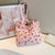 Women's Large Corduroy Strawberry Cute Square Zipper Shoulder Bag