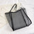 Women's Large Gauze Solid Color Basic Classic Style Open Tote Bag