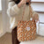 Women's Large Nylon Cows Cheetah Print Smile Face Classic Style Square Open Underarm Bag