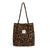 Women's Large Nylon Cows Cheetah Print Smile Face Classic Style Square Open Underarm Bag