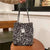 Women's Large Nylon Cows Cheetah Print Smile Face Classic Style Square Open Underarm Bag