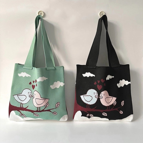 Women's Large Polyester Clouds Cartoon Streetwear Open Shoulder Bag