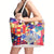 Women's Large Polyester Leaves Flower Classic Style Zipper Beach Bag