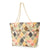 Women's Large Polyester Leaves Flower Classic Style Zipper Beach Bag