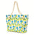 Women's Large Polyester Leaves Flower Classic Style Zipper Beach Bag