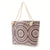 Women's Large Polyester Leaves Flower Classic Style Zipper Beach Bag