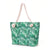 Women's Large Polyester Leaves Flower Classic Style Zipper Beach Bag