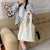 Women's Large Polyester Solid Color Basic Vacation Square Open Tote Bag