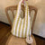 Women's Large Polyester Solid Color Basic Vacation Square Open Tote Bag