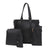 Women's Large Pu Leather Solid Color Basic Square Zipper Bag Sets