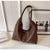 Women's Large Pu Leather Solid Color Basic Zipper Tote Bag