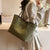 Women's Large Pu Leather Solid Color Preppy Style Classic Style Square Zipper Tote Bag