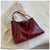 Women's Large Pu Leather Solid Color Streetwear Square Magnetic Buckle Shoulder Bag