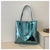 Women's Large Pu Leather Solid Color Streetwear Square Zipper Shoulder Bag Handbag Tote Bag