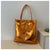 Women's Large Pu Leather Solid Color Streetwear Square Zipper Shoulder Bag Handbag Tote Bag