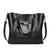 Women's Large Pu Leather Solid Color Streetwear Zipper Tote Bag