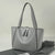 Women's Large Pu Leather Solid Color Streetwear Zipper Tote Bag