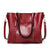 Women's Large Pu Leather Solid Color Streetwear Zipper Tote Bag