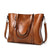 Women's Large Pu Leather Solid Color Streetwear Zipper Tote Bag