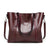 Women's Large Pu Leather Solid Color Streetwear Zipper Tote Bag