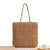 Women's Large Spring&summer Straw Solid Color Vacation Square Zipper Straw Bag