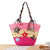 Women's Large Straw Color Block Vacation Embroidery Bucket Zipper Straw Bag