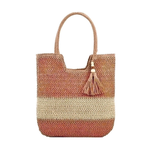 Women's Large Summer Straw Vacation Handbag