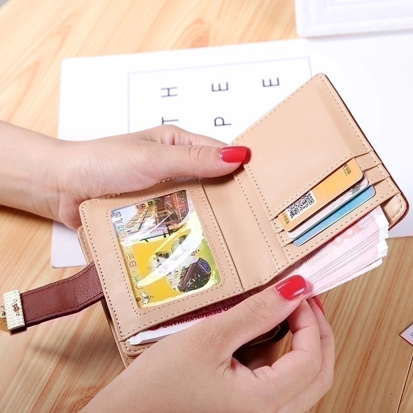 Women's Leaves Pu Leather Zipper Buckle Wallets