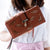 Women's Leaves Solid Color Pu Leather Hollow Zipper Buckle Wallets