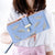 Women's Leaves Solid Color Pu Leather Hollow Zipper Buckle Wallets