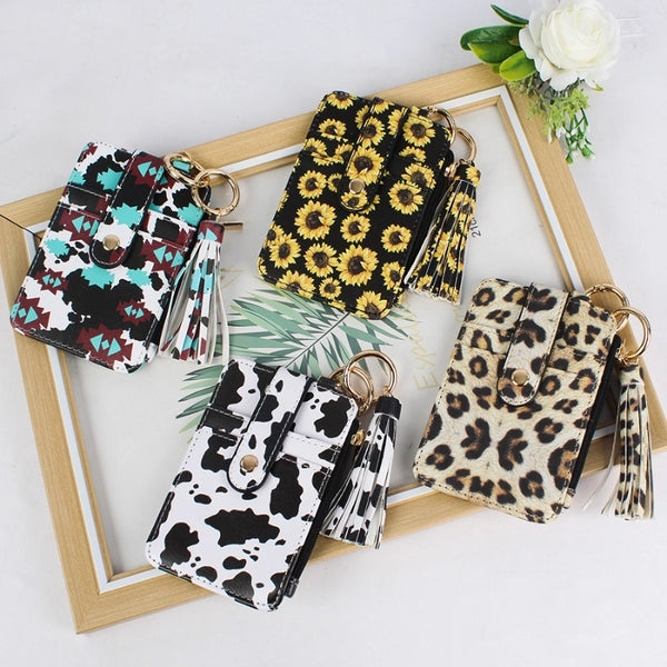 Women's Leopard Pu Leather Open Card Holders