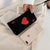 Women's Letter Heart Shape Canvas Zipper Wallets