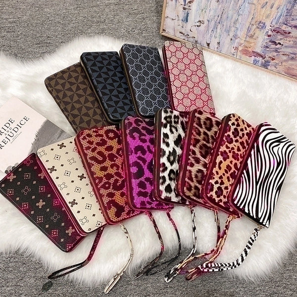 Women's Lingge Pu Leather Zipper Wallets