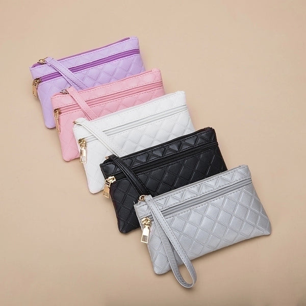 Women's Lingge Pu Leather Zipper Wallets