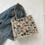 Women's Medium All Seasons Canvas Flower Streetwear Square Magnetic Buckle Tote Bag