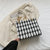 Women's Medium All Seasons Canvas Plaid Elegant Square Zipper Shoulder Bag Square Bag