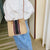 Women's Medium All Seasons Cotton And Linen Stripe Streetwear Square Magnetic Buckle Canvas Bag Handbag