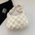 Women's Medium All Seasons Plush Lattice Cute Basic Square Zipper Shoulder Bag