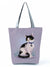 Women's Medium All Seasons Polyester Cat Fashion Square Zipper Tote Bag