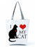 Women's Medium All Seasons Polyester Cat Fashion Square Zipper Tote Bag