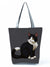 Women's Medium All Seasons Polyester Cat Fashion Square Zipper Tote Bag