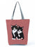 Women's Medium All Seasons Polyester Cat Fashion Square Zipper Tote Bag